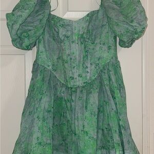 Bardot Green Floral Mini Dress